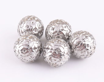 Round beads Solid beads Stainless steel beads Spacer beads Ball beads in 11mm without hole 6pcs