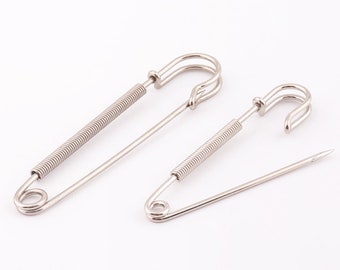 10pcs argento Kilt Pins 57mm 70mm Pins Shawl Pins Safety Broochs perni di sicurezza Bar Pins Brooch Pin