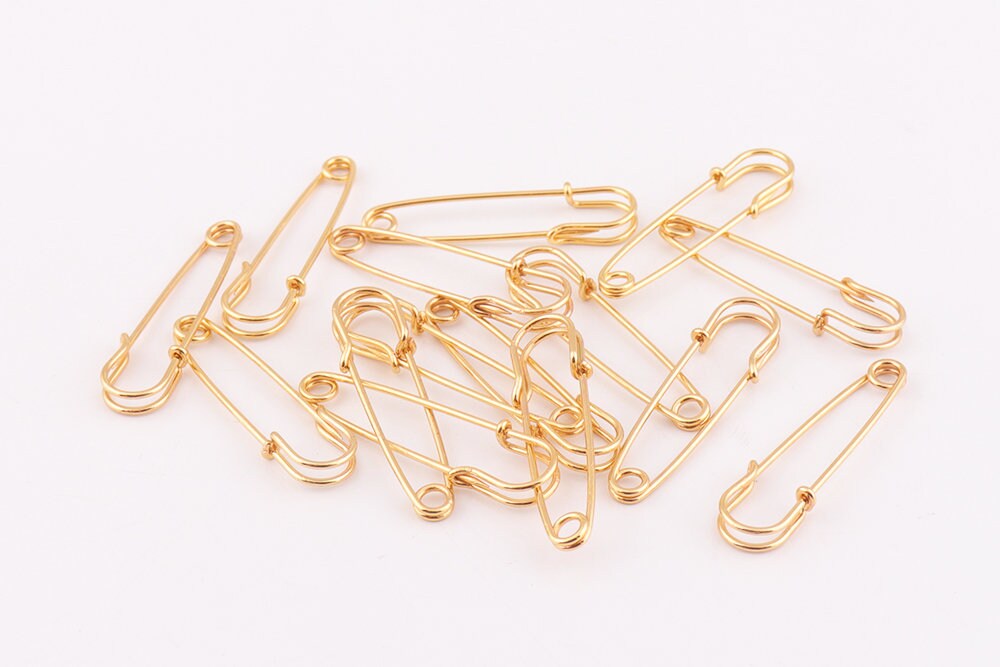 20pcs Safety Pins Gold Color Pins Brooch 30mm Kilt Pins Brooch