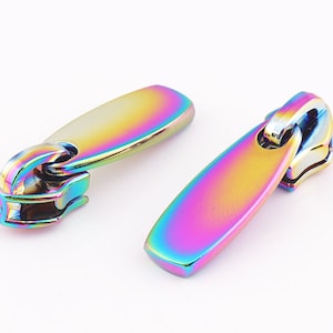 4pcs Zipper Pulls Rainbow 6mm inner wide zip slider nylon zip pulls zipper tape zipper pull purse zipper fastener for sewing bag making