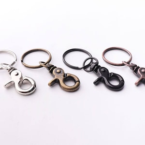 6pcs Split Keyrings with Swivel clasp Key Chain Key Rings swivel hook purse Clasp Swivel snap hook for Adding Lanyards Charms