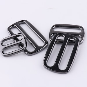 Slider Buckles Rectangle Buckle Gunmetal Triglide Adjustable Buckle for Webbing Straps Bags hardware Pet Collars Optional size 6pcs