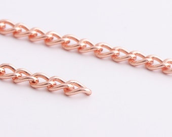 Rose gold chains 6mm(w) Link Chains twisted chain curb chain Bulk Chain Wholesale Chains