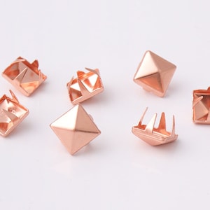 Rose gold Rivets 9mm Pyramid Studs Nailhead studs Metal Studs Nailheads Spots Punk Rock Nailheads Spikes Rivets