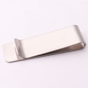 2pcs 55mm*20mm Silver Money Clips Wallet hardware metal Money Clip Leather Wallet Clips accessory for Clip Wallet Gift For Him Boyfriend