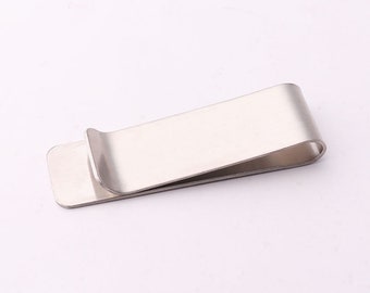 2pcs 55mm*20mm Silver Money Clips Wallet hardware metal Money Clip Leather Wallet Clips accessory for Clip Wallet Gift For Him Boyfriend