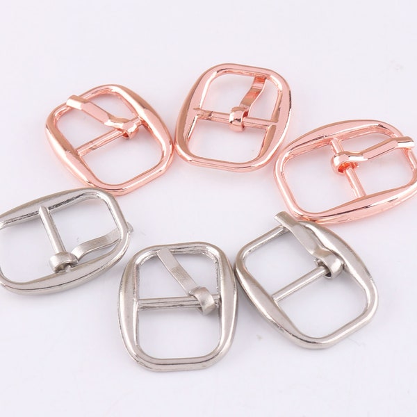 Boucles de sangle Boucle de chaussure Réglable Boucle boucle boucle boucle boucle sac à main Boucle 10mm Rose or/Argent 20pcs