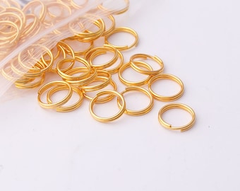 Gold Jump Rings 500pcs 10mm Double Loops Split Ring Bulk Jump Rings Split Rings Double Loop Rings Jewelry Findings