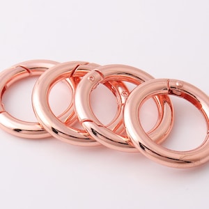 6pcs Spring gate ring Rose Gold o-rings spring ring clasp push gate o rings Push Snap Hooks purse ring