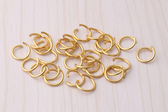 100pcs 8mm Gold Open Jump Rings Split Ring Split Open Jump Rings Jumpring  Brass Jump Rings Connector Jewelry Making Supplies 