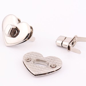 Heart shaped Turn lock  Purse Lock Twist Catch Lock turn lock clutch lock bag lock purse feet twist lock for bags handbags sewing