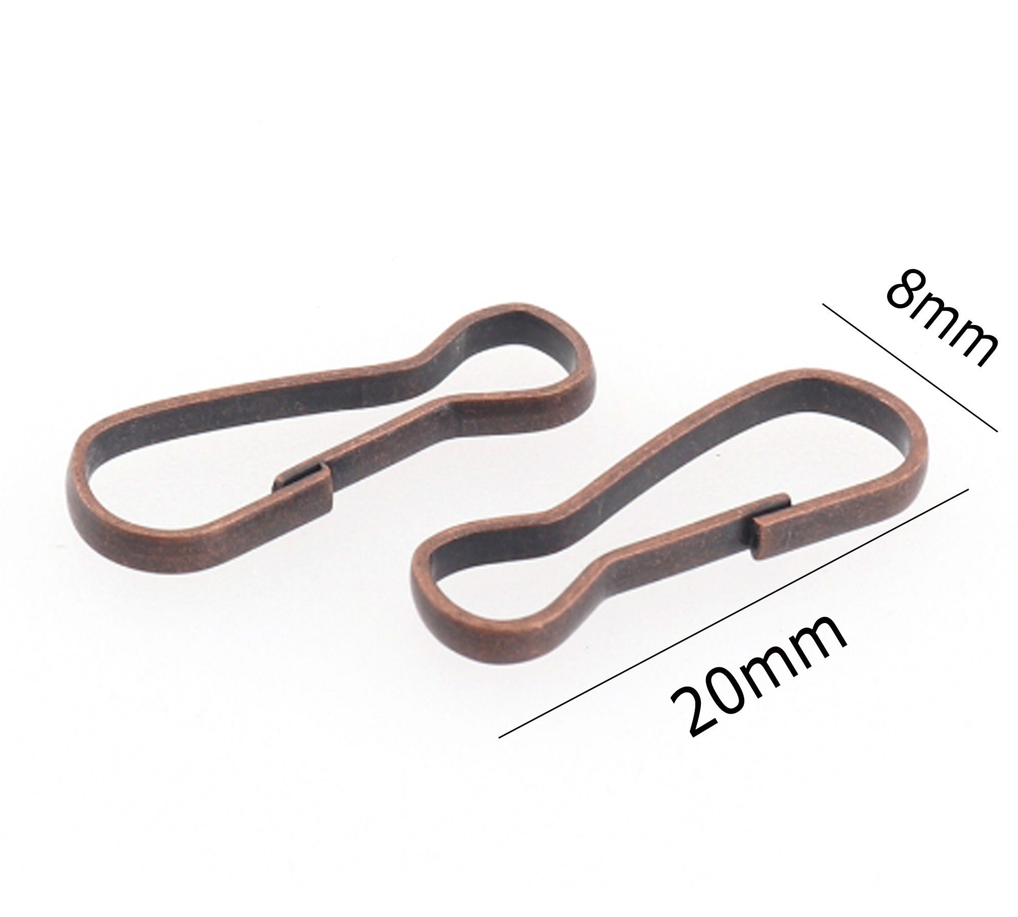 27 Solid Copper or Brass Spring Clip Lanyard Hooks ~ 20 x 6mm-Vintage NEW