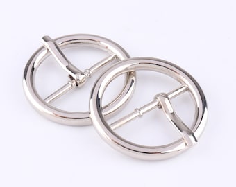 Belt Buckle Round Pin Strap Buckle 1'' inch (25mm) Adjustable Buckle Slide Pin Buckle for Bag Leather/ Belt supplies Silver 10pcs