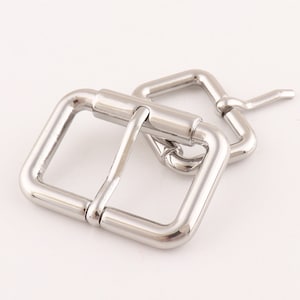 Roller Buckle Dog Collar Buckle Silver Heel Bar Buckle Belt Buckle Purse Buckle Handbag Belt leather buckle 1&#39;&#39;and 1 1/4&#39;&#39;  Heavy Duty 2pcs