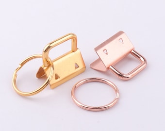 1&quot;inch(25mm) Key Fob Hardware mit Schlüsselanhänger Gold Rose gold Schlüsselanhänger Schlüsselanhänger Band Key fob Stoff Schlüsselanhänger für Schlüsselanhänger Armbänder