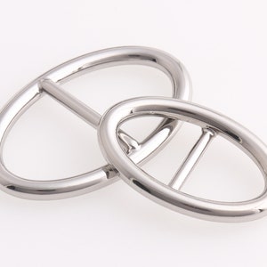 Oval Slide Adjuster Buckle Strap Buckle Belt Buckle Oval Strap Buckle For Belt Strap Adjustable Silver 16/22mm inner 8pcs