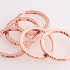 Split Key Ring Split Rings KeyChain Key Rings Flat Keyrings Jump Rings Key Ring Findings 25mm * 20mm(od*id) oro rosa 12pcs
