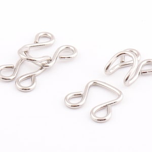 20set Silver Hook and Eye clasp Hook and Eyes Fasteners for Dresses Shirts Bra Making