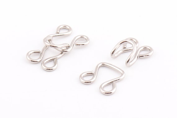 20set Silber Haken und Öse Verschluss Haken und Ösen Verschlüsse für Kleider Shirts BH machen