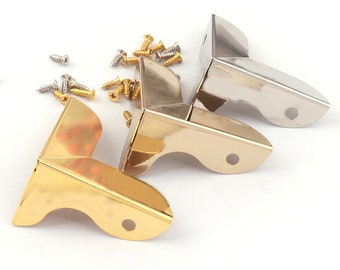 4 Pezzi Di Grandi Dimensioni In Ottone Anticato Per Angoli Di Libri Da - Foto 10