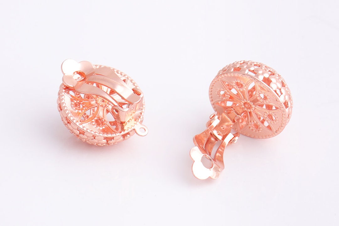 6pairs Rose Gold Clip on Earring Backs Earring Clips Hollow Etsy