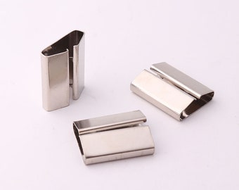 20pcs End clip Silver Ribbon Crimp Ribbon Clamp Cord End caps Cord Crimps End Caps Ends Crimp Jewelry fidding