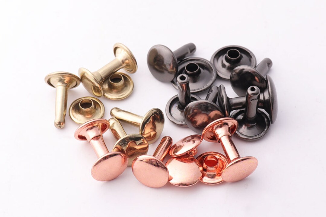 30pcs Double Cap Rivets 9mm 12mm Rivets Rose Gold Rivet Gold Rivet Black Rivet Rapid Rivets