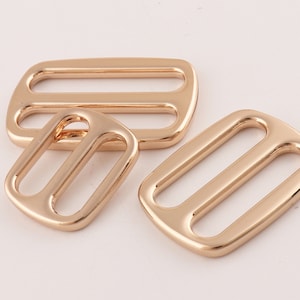 Slider Buckles Rectangle Buckle Triglide Réglable Buckle Webbing/Straps Buckle Bags Hardware Pet Collars Optional size Gold 6pcs