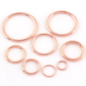 Rose gold Metal Iron O Ring 9mm 13mm 16mm 19mm 21mm 25mm 32mm 38 mm(inner) Round Metal Purse Bag Handbag Wholesale rings for bag belt crafts