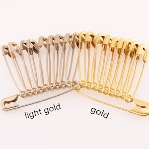20 Pcs Rose Gold/silver and Gold Large Safety Pins,brooch Pin Back Safety  Pin Push Pins,metal Brooch Pins Kilt Pins for Clothes-5527 Mm 
