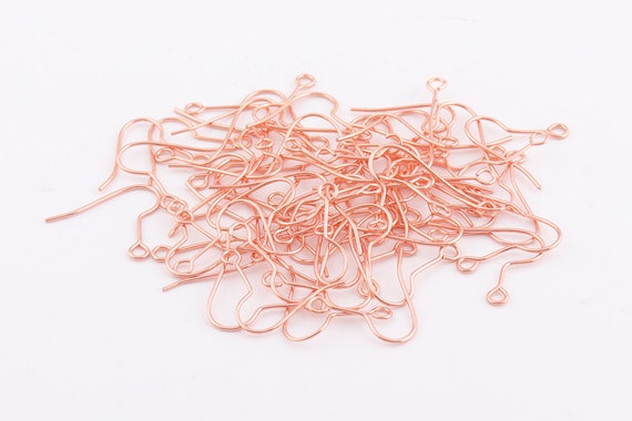50pcs Earring Wires Rose gold ear wires ear hooks french hook wires DIY  jewelry making Earring findings