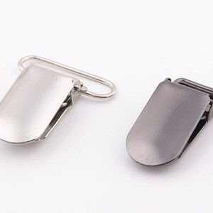 10pcs Gunmetal KAM Clips Silver Pacifier Clips Suspender Clips Paci Clip Mitten Clips baby pacifier clip Dummy Clip