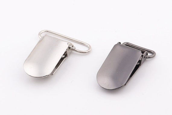 10pcs Gunmetal KAM Clips Silver Pacifier Clips Suspender Clips Paci Clip  Mitten Clips baby pacifier clip Dummy Clip