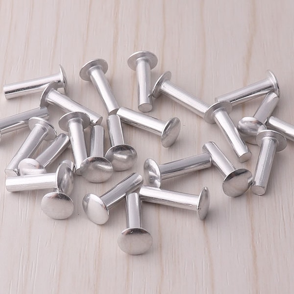 30pcs Rapid Rivet Studs 5.5mm*17mm 6mm*13mm Silver Rivet Rapid Studs Single Cap Rivets solid rivet tubular rivets for Leathercraft