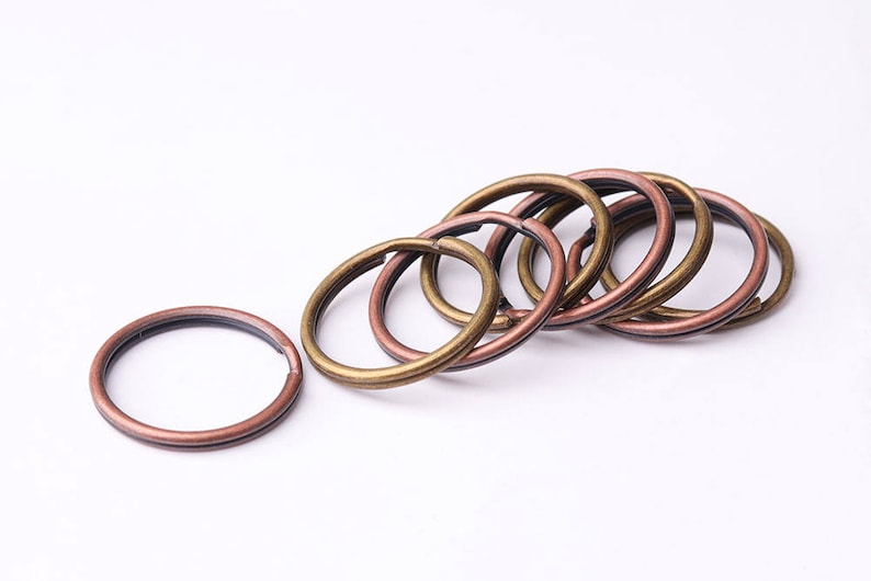 20mm Split Key Ring Large Split Rings Bronze Copper Round Etsy