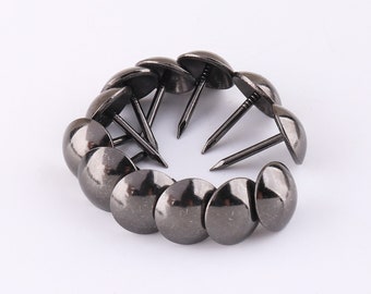 50pcs Upholstery Tacks 11mm Decorative Nails Black Furniture Nails Nailhead Tacks Thumb Tacks,Old Tacks Studs Nails