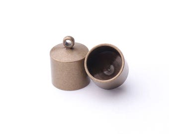 30pcs Cord End Caps Leather End Cap Cord Tip Tubes Cord Crimp Ends Metal end Cap Fit for 8mm Cords