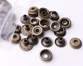 10mm 12,5 mm 15mm Snap knoppen brons Snap bevestigingsmiddelen Press Stud lederen Craft sluiting bevestigingsmiddelen voor beurs tas kleding