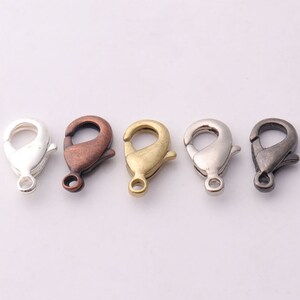 10pcs/50pcs Lobster Clasps 12mm(l)*7mm(w) lobster claw Jewelry Clasps Lobster Claw Clasp Bracelet Clasp Jewelry Making Findings