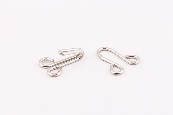 20set Large Hook and Eye Clasp Silver Hook and Eyes Fasteners for  