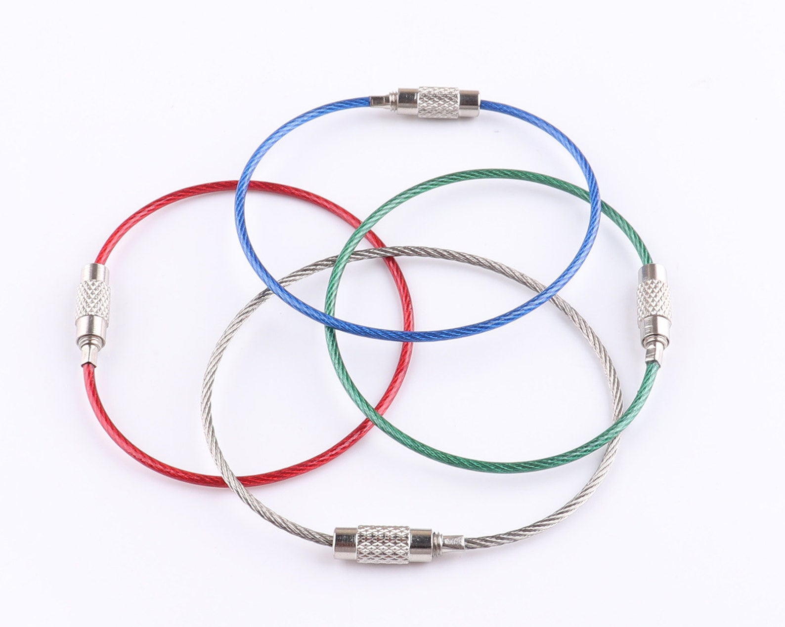 Wire Keychain Locking Wire Cable Key Ring Wire Mixed Color Etsy