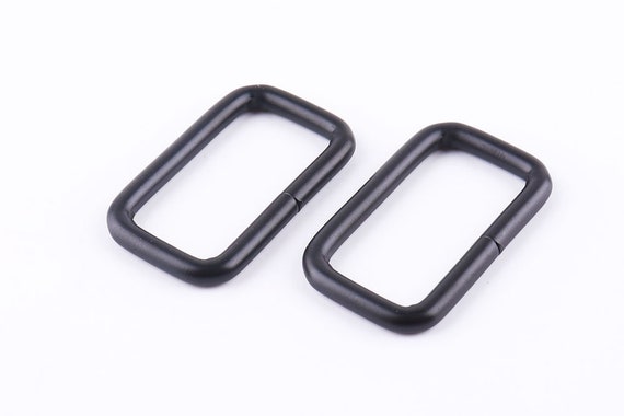 6pcs Black Rectangular Ring 11/4inch32mm Strap Rectangle Ring 
