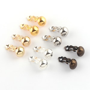 6pairs Silver/White silver/Light gold/Gold/Bronze Clip on earring converter Earring Clip Convert Stud earrings to clip earrings