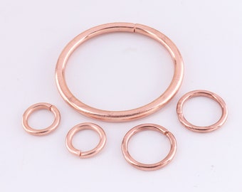 O rings round rings seamed Iron loop Rose gold Open Jump Bulk Open Link Rings for bags, bag hardware