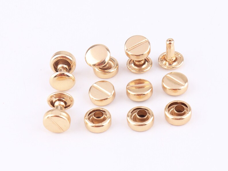 Gold Rapid Rivet Double Cap Flat Rivets Small Rivets Round Etsy