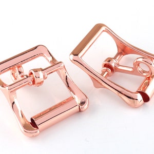 Straps Buckle Rose Gold Adjustable Belt Buckle Pin Buckle Roller Buckle C-Bar Metal buckles for Bag Hardware Heavy Duty 2-6 pcs