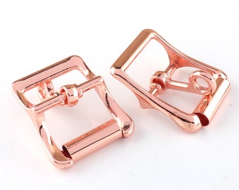 Straps Buckle Rose Gold Adjustable Belt Buckle Pin Buckle Roller Buckle C-Bar Metal buckles for Bag Hardware Heavy Duty 2-6 pcs