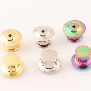 Pin Backs Pin Bases Secure Locking Pin Back Locking Clutch Brooch Back for badge accessories DIY 3 colors 8pcs