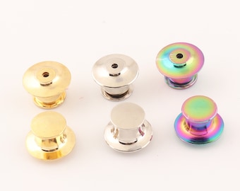 Pin Backs Pin Bases Secure Locking Pin Back Locking Clutch Brooch Back for badge accessories DIY 3 colors 8pcs