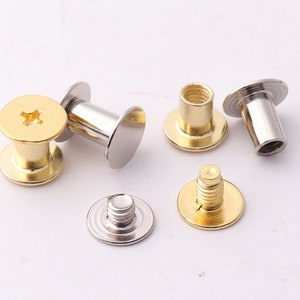20set 9mm Screw rivets Chicago screw Fastening Screws Rivets studs screwed studs Chicago screw stud Button Studs Purse Screws solid screw